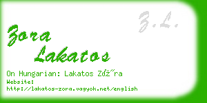 zora lakatos business card